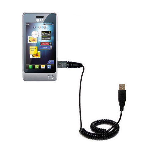 Coiled USB Cable compatible with the LG Cookie PEP