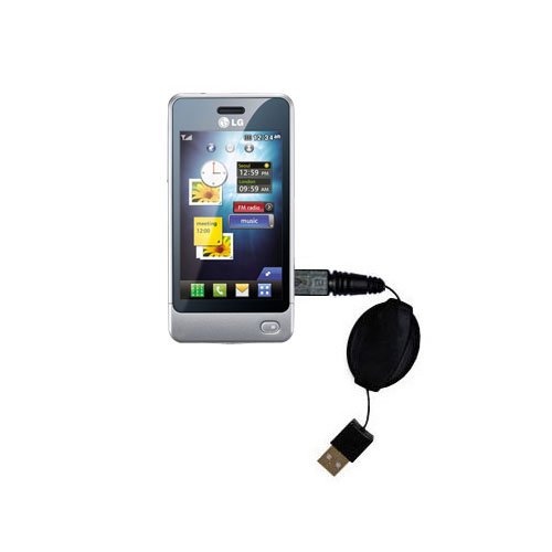 Retractable USB Power Port Ready charger cable designed for the LG Cookie PEP and uses TipExchange