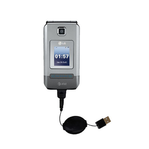 Retractable USB Power Port Ready charger cable designed for the LG CU575 TraX and uses TipExchange