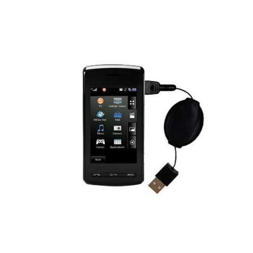 Retractable USB Power Port Ready charger cable designed for the LG CU920 and uses TipExchange