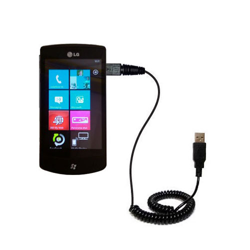 Coiled USB Cable compatible with the LG E900