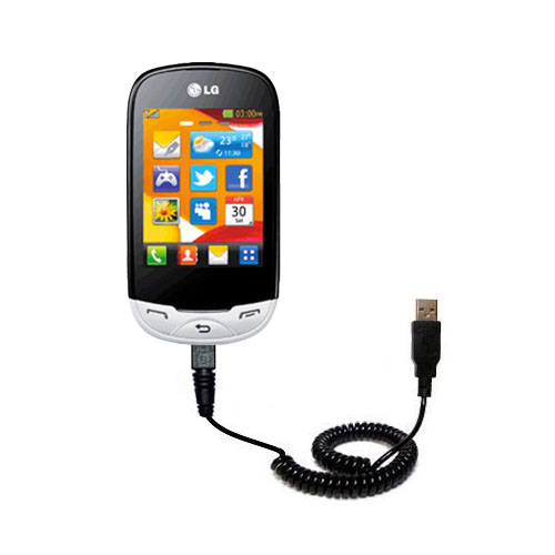 Coiled USB Cable compatible with the LG Ego 4G