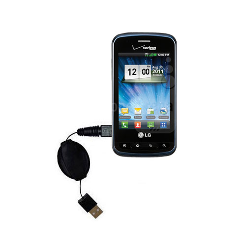 Retractable USB Power Port Ready charger cable designed for the LG Enlighten and uses TipExchange