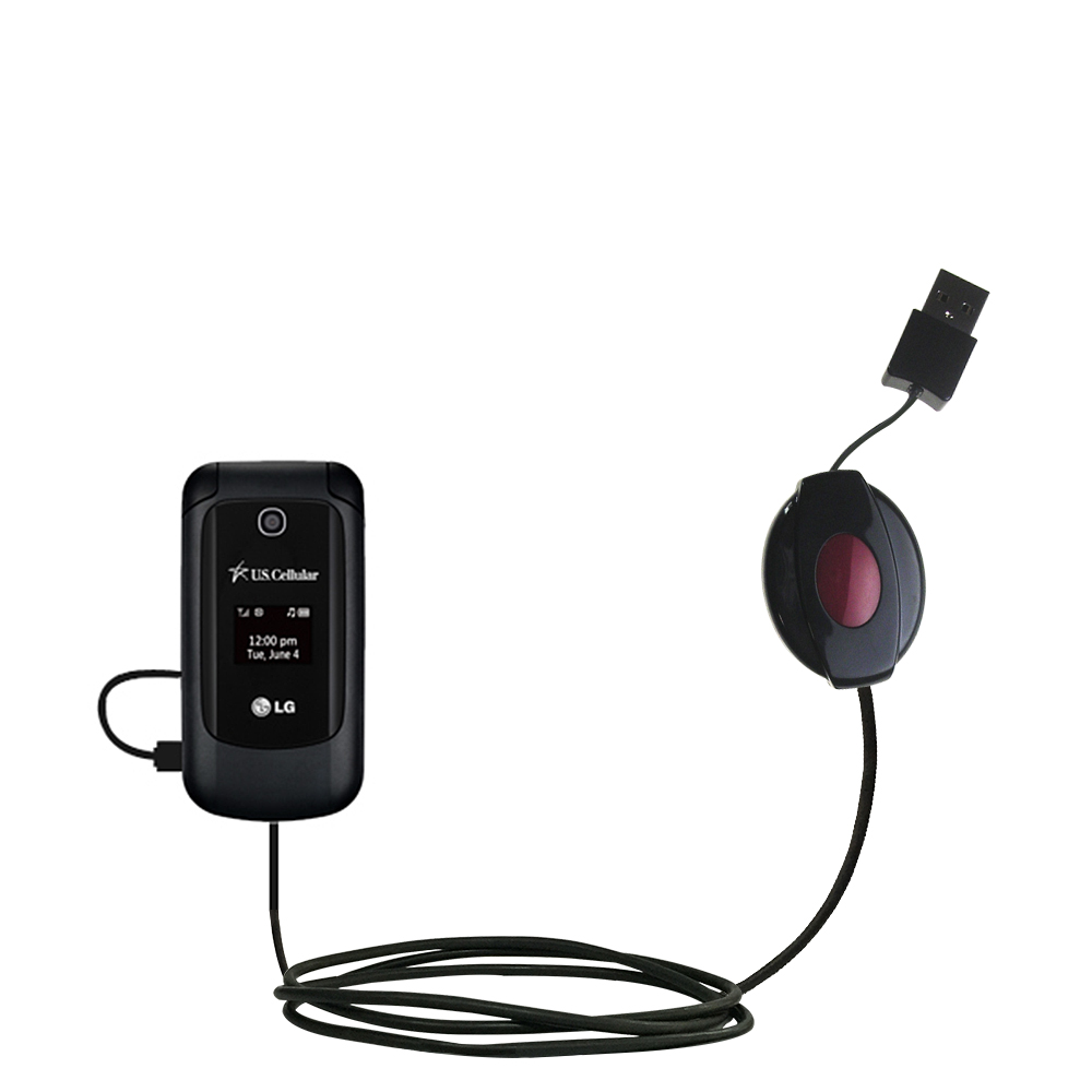 Retractable USB Power Port Ready charger cable designed for the LG Envoy II and uses TipExchange