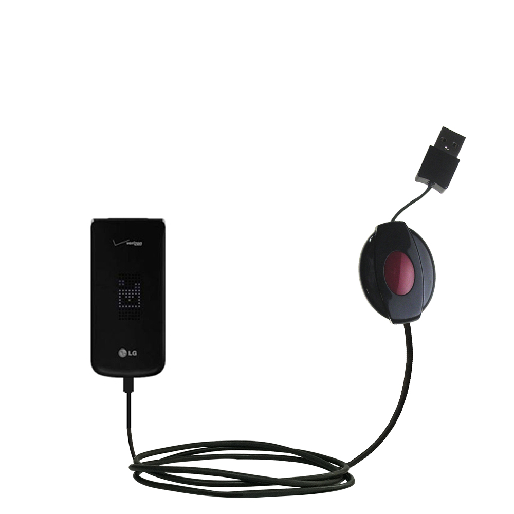 Retractable USB Power Port Ready charger cable designed for the LG Exalt VN360 and uses TipExchange