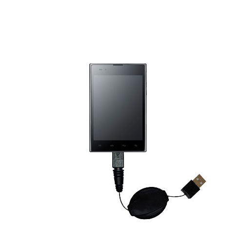 Retractable USB Power Port Ready charger cable designed for the LG F100L and uses TipExchange