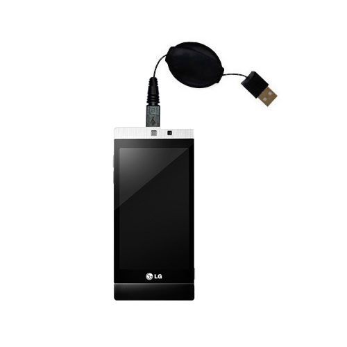 Retractable USB Power Port Ready charger cable designed for the LG GD880 and uses TipExchange