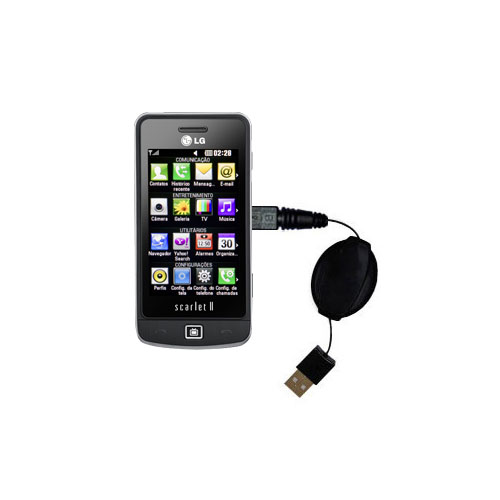 Retractable USB Power Port Ready charger cable designed for the LG GM600  and uses TipExchange