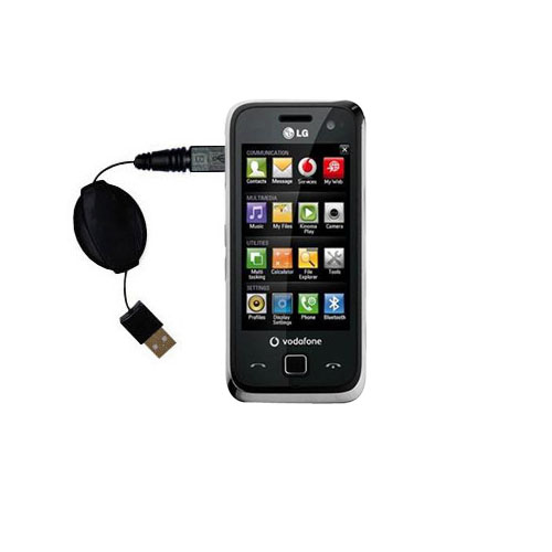 Retractable USB Power Port Ready charger cable designed for the LG GM750 and uses TipExchange