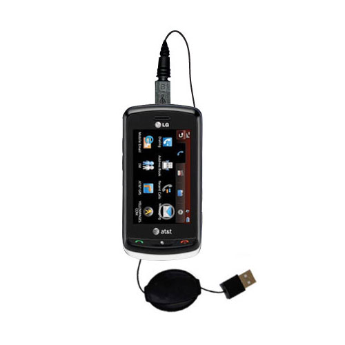 Retractable USB Power Port Ready charger cable designed for the LG GR500 and uses TipExchange