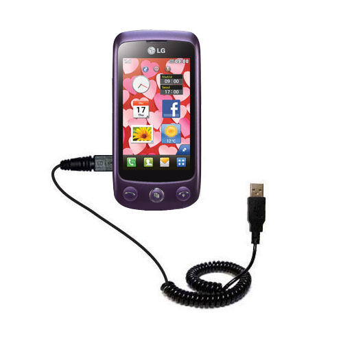 Coiled USB Cable compatible with the LG GS500
