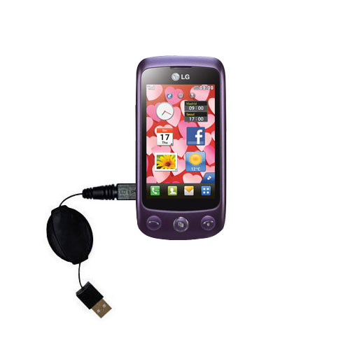 Retractable USB Power Port Ready charger cable designed for the LG GS500 and uses TipExchange