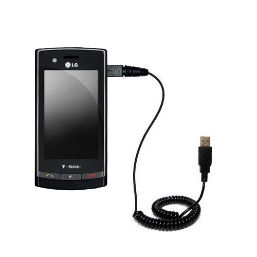 Coiled USB Cable compatible with the LG GT500