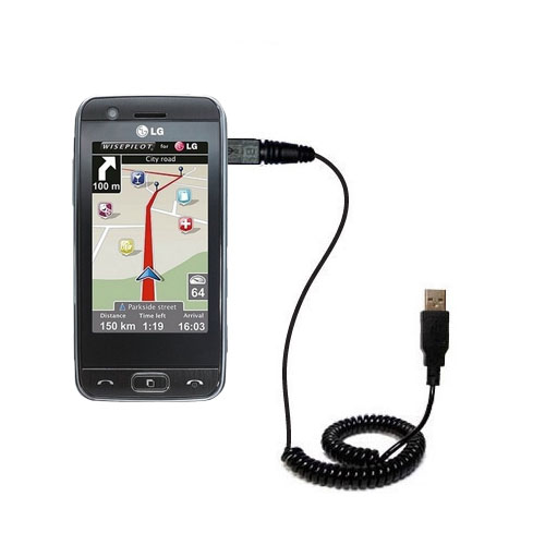 Coiled USB Cable compatible with the LG GT500 Puccini