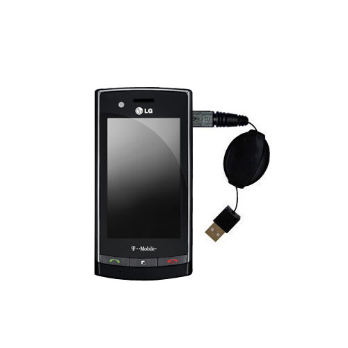 Retractable USB Power Port Ready charger cable designed for the LG GT500 and uses TipExchange