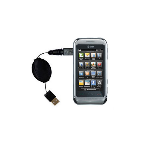 Retractable USB Power Port Ready charger cable designed for the LG GT950 and uses TipExchange