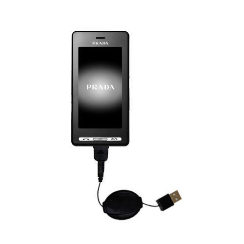 Retractable USB Power Port Ready charger cable designed for the LG KE850 Prada and uses TipExchange