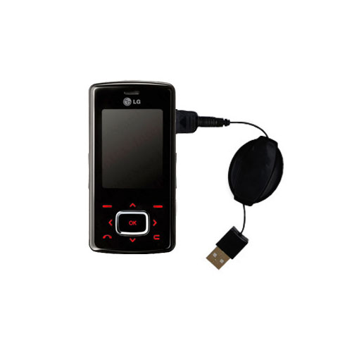 Retractable USB Power Port Ready charger cable designed for the LG KG800 and uses TipExchange