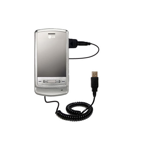 Coiled USB Cable compatible with the LG KG970 Shine