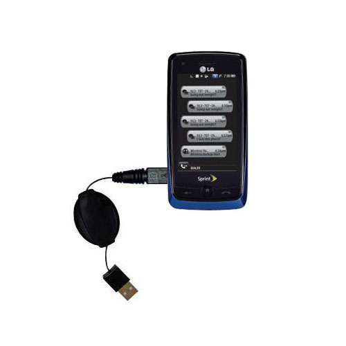 Retractable USB Power Port Ready charger cable designed for the LG LN510 and uses TipExchange