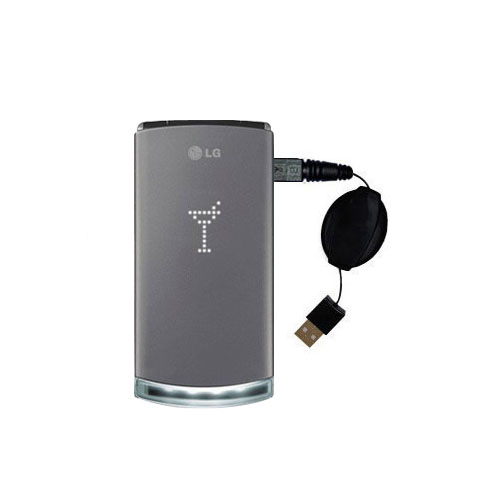 Retractable USB Power Port Ready charger cable designed for the LG Lollipop GD580 and uses TipExchange