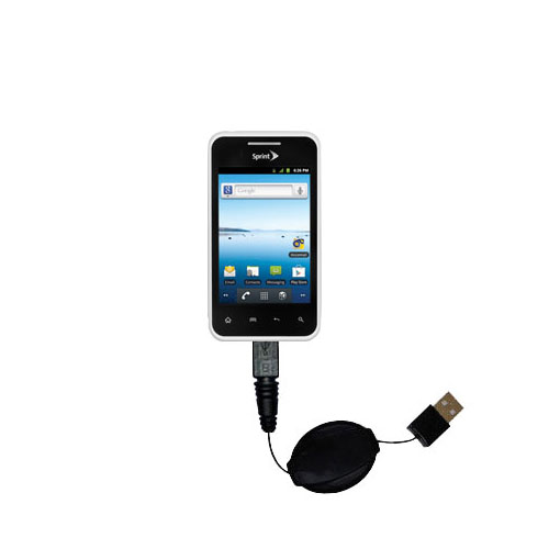 Retractable USB Power Port Ready charger cable designed for the LG LS696 and uses TipExchange