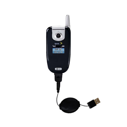 Retractable USB Power Port Ready charger cable designed for the LG LX350 LX-350 and uses TipExchange
