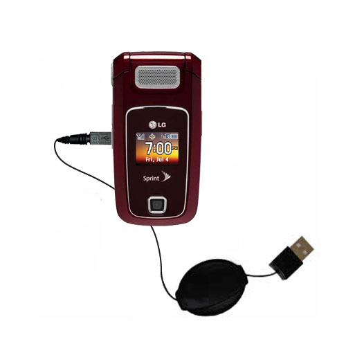 Retractable USB Power Port Ready charger cable designed for the LG LX400 and uses TipExchange