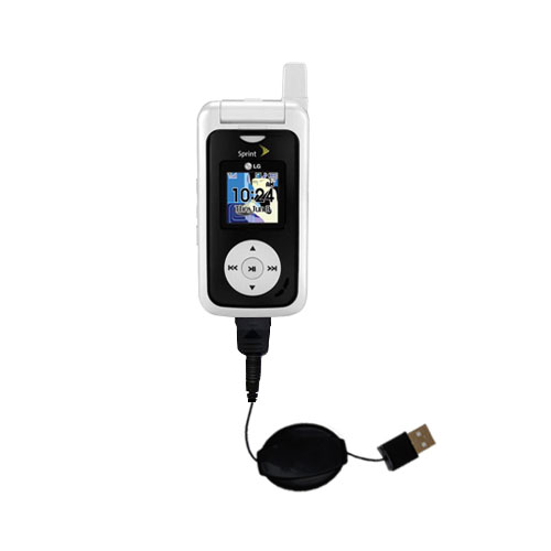 Retractable USB Power Port Ready charger cable designed for the LG LX550 LX-550 and uses TipExchange