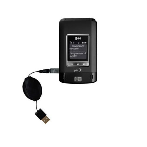 Retractable USB Power Port Ready charger cable designed for the LG LX600 and uses TipExchange
