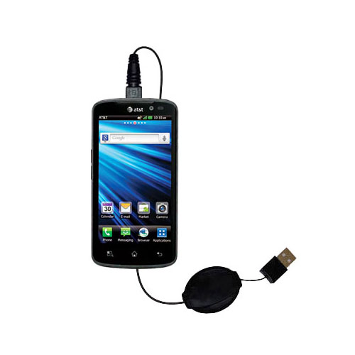 Retractable USB Power Port Ready charger cable designed for the LG Nitro HD and uses TipExchange