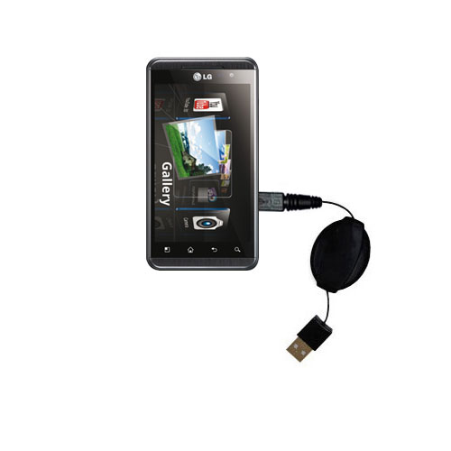 Retractable USB Power Port Ready charger cable designed for the LG Optimus 3D and uses TipExchange