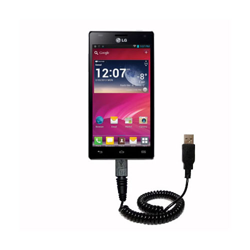 Coiled USB Cable compatible with the LG Optimus 4X HD