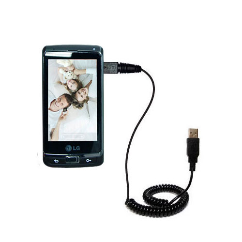 Coiled USB Cable compatible with the LG Optimus 7