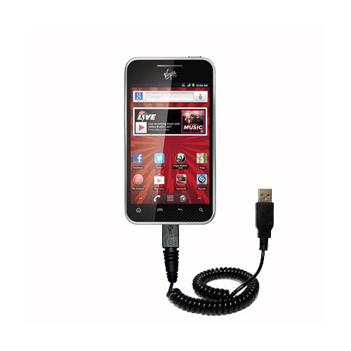 Coiled USB Cable compatible with the LG Optimus Elite