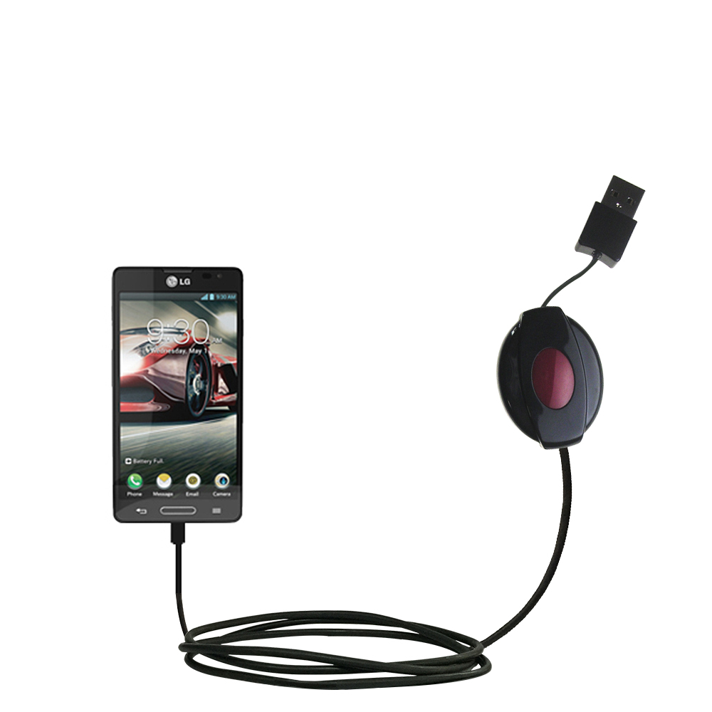 Retractable USB Power Port Ready charger cable designed for the LG Optimus F7 and uses TipExchange