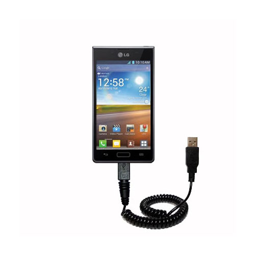 Coiled USB Cable compatible with the LG Optimus L5