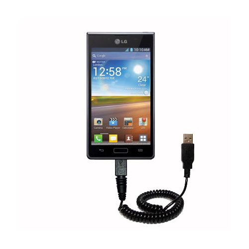 Coiled USB Cable compatible with the LG Optimus L7