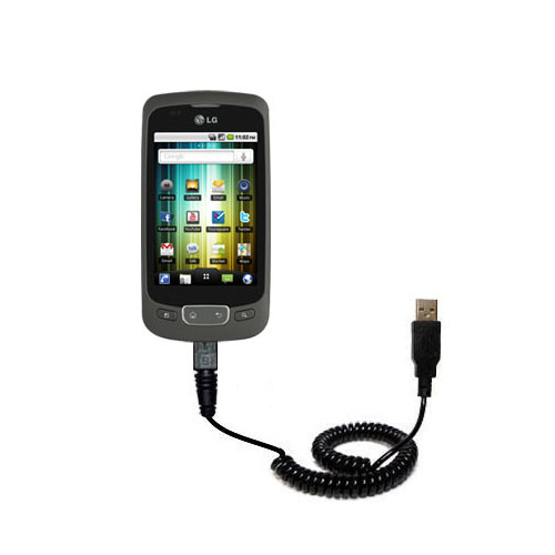 Coiled USB Cable compatible with the LG Optimus One