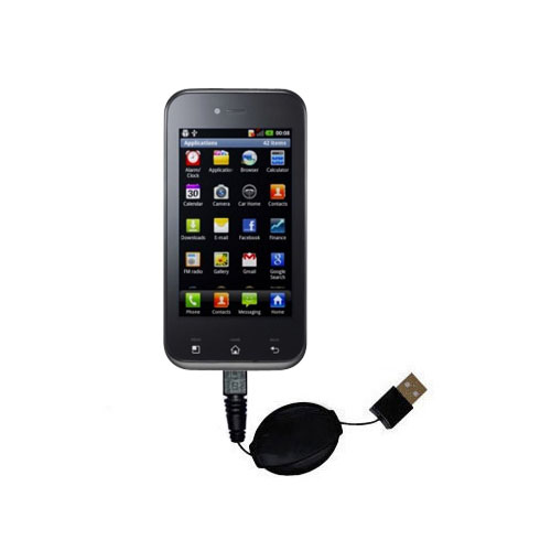 Retractable USB Power Port Ready charger cable designed for the LG Optimus Sol and uses TipExchange