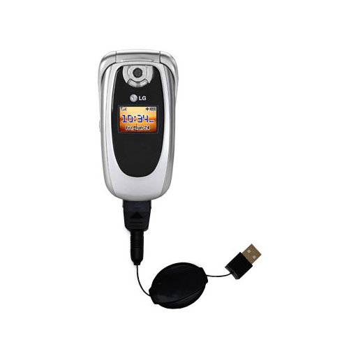 Retractable USB Power Port Ready charger cable designed for the LG PM-225 PM-325 and uses TipExchange
