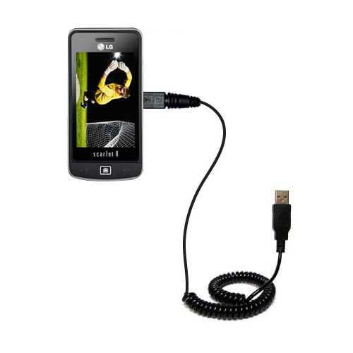 Coiled USB Cable compatible with the LG Scarlet II