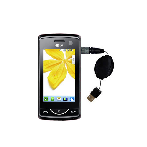 Retractable USB Power Port Ready charger cable designed for the LG Scarlet and uses TipExchange