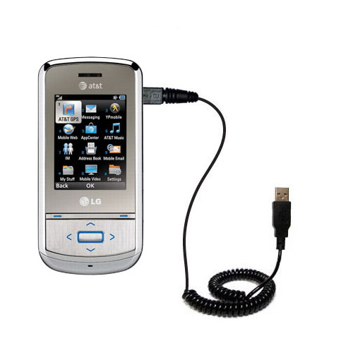 Coiled USB Cable compatible with the LG Shine II GD710