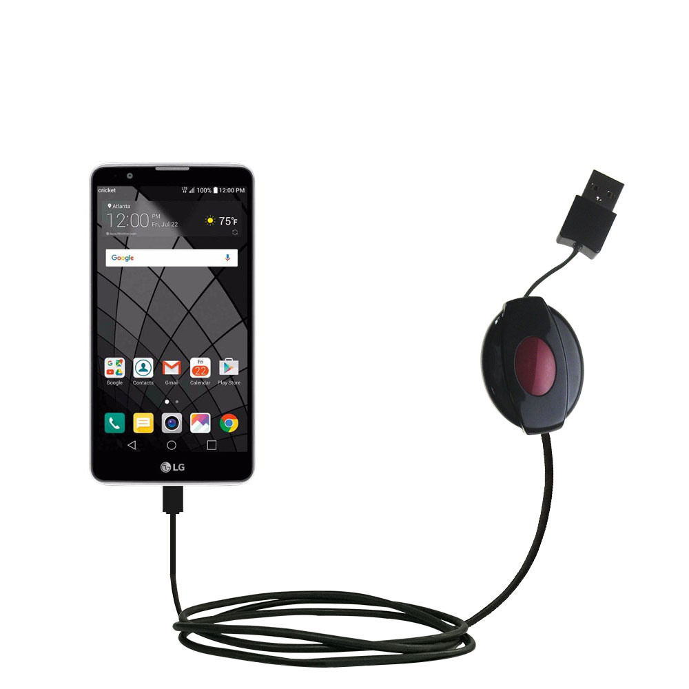 Retractable USB Power Port Ready charger cable designed for the LG Stylo 2 / 2V and uses TipExchange