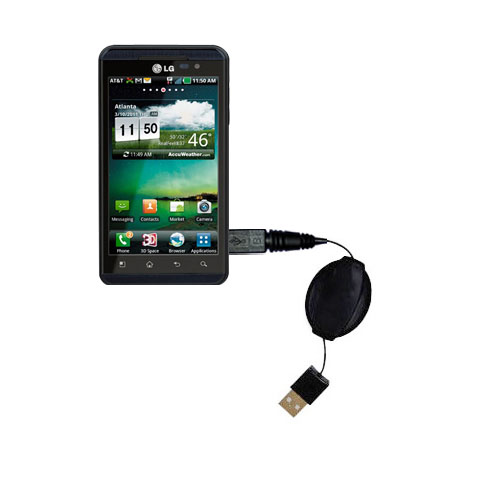 Retractable USB Power Port Ready charger cable designed for the LG Thrill 4G and uses TipExchange