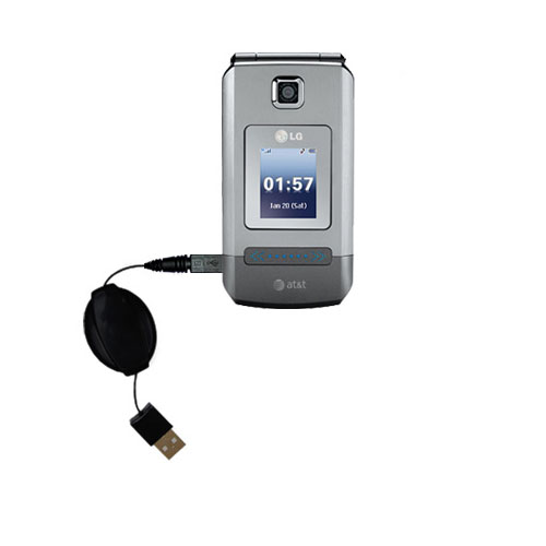 Retractable USB Power Port Ready charger cable designed for the LG TRAX and uses TipExchange
