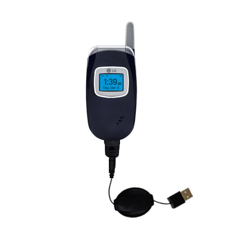 Retractable USB Power Port Ready charger cable designed for the LG UX210 UX-210 and uses TipExchange