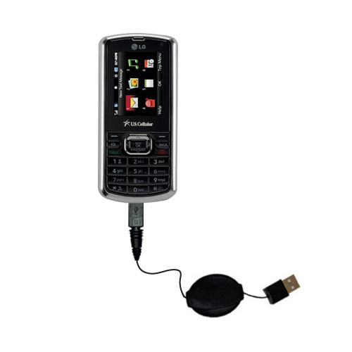 Retractable USB Power Port Ready charger cable designed for the LG UX265 UX280 and uses TipExchange
