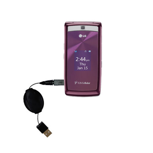 Retractable USB Power Port Ready charger cable designed for the LG UX280 and uses TipExchange